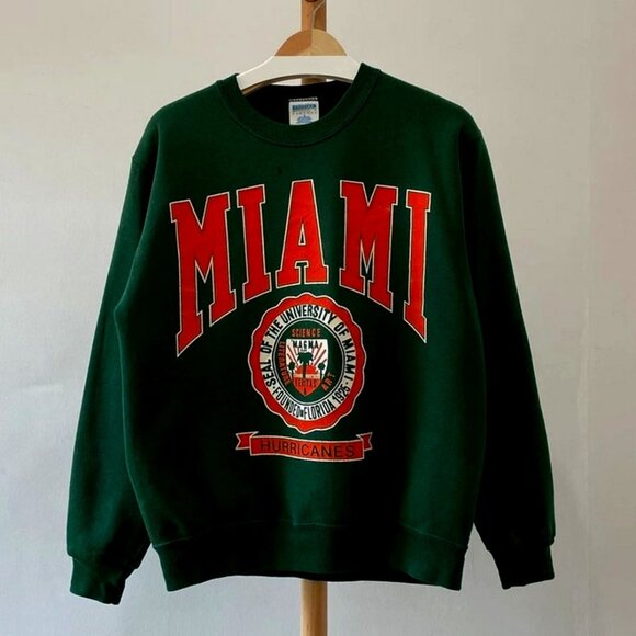 Vintage 90s Miami Hurricanes Sweatshirt, University of Miami Hurricanes Shirt - Picture 1 of 2